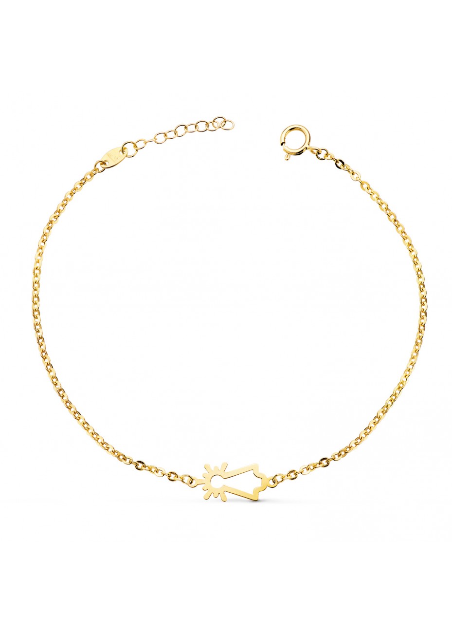 Pulsera de oro amarillo con Virgen del Pilar