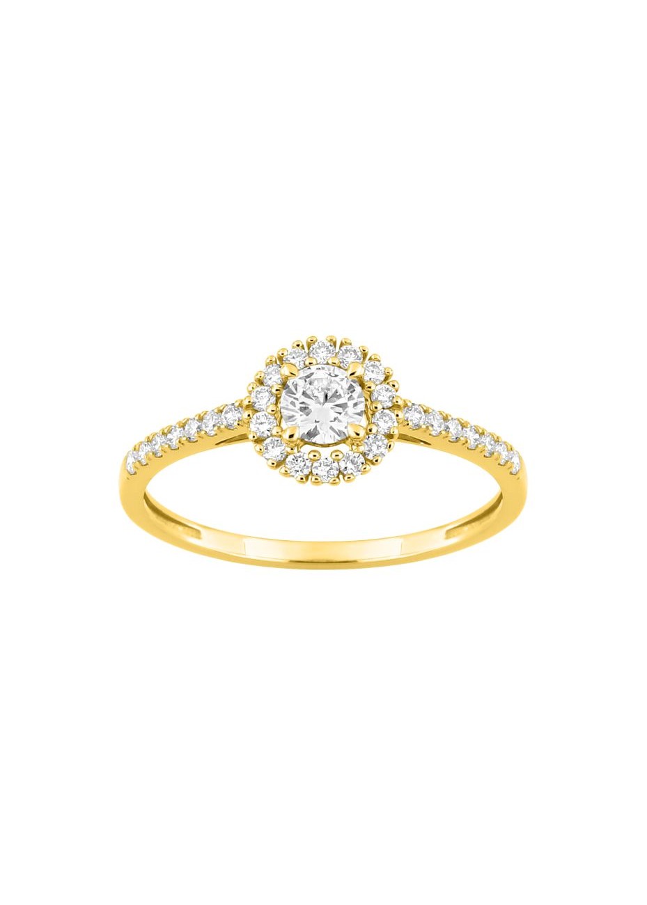 Anillo de oro amarillo y diamantes LAB 0,40ct