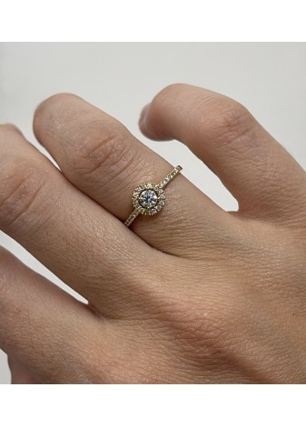Anillo de oro amarillo y diamantes LAB 0,40ct