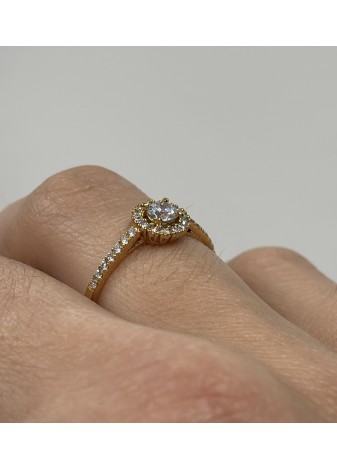 Anillo de oro amarillo y diamantes LAB 0,40ct