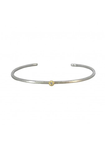 Pulsera de plata, oro y diamante 0,015ct