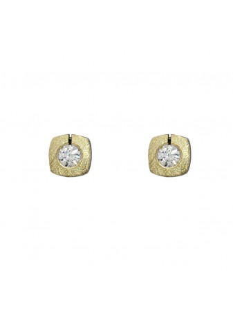 Pendientes de plata, oro y diamantes 0,30 ct