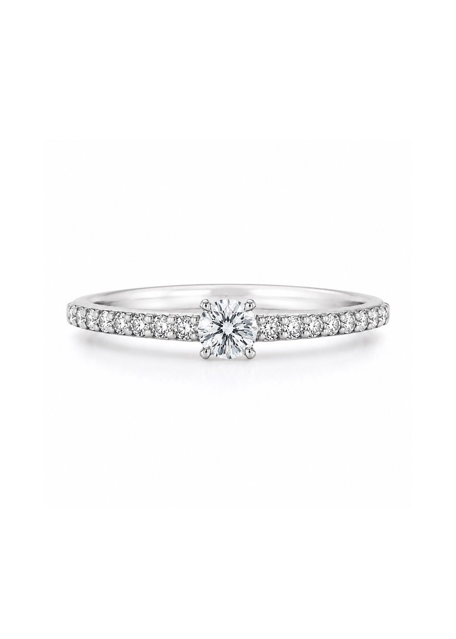 Anillo de oro blanco y diamantes