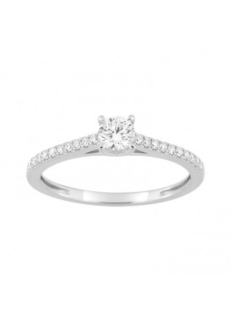 Anillo de oro blanco y...