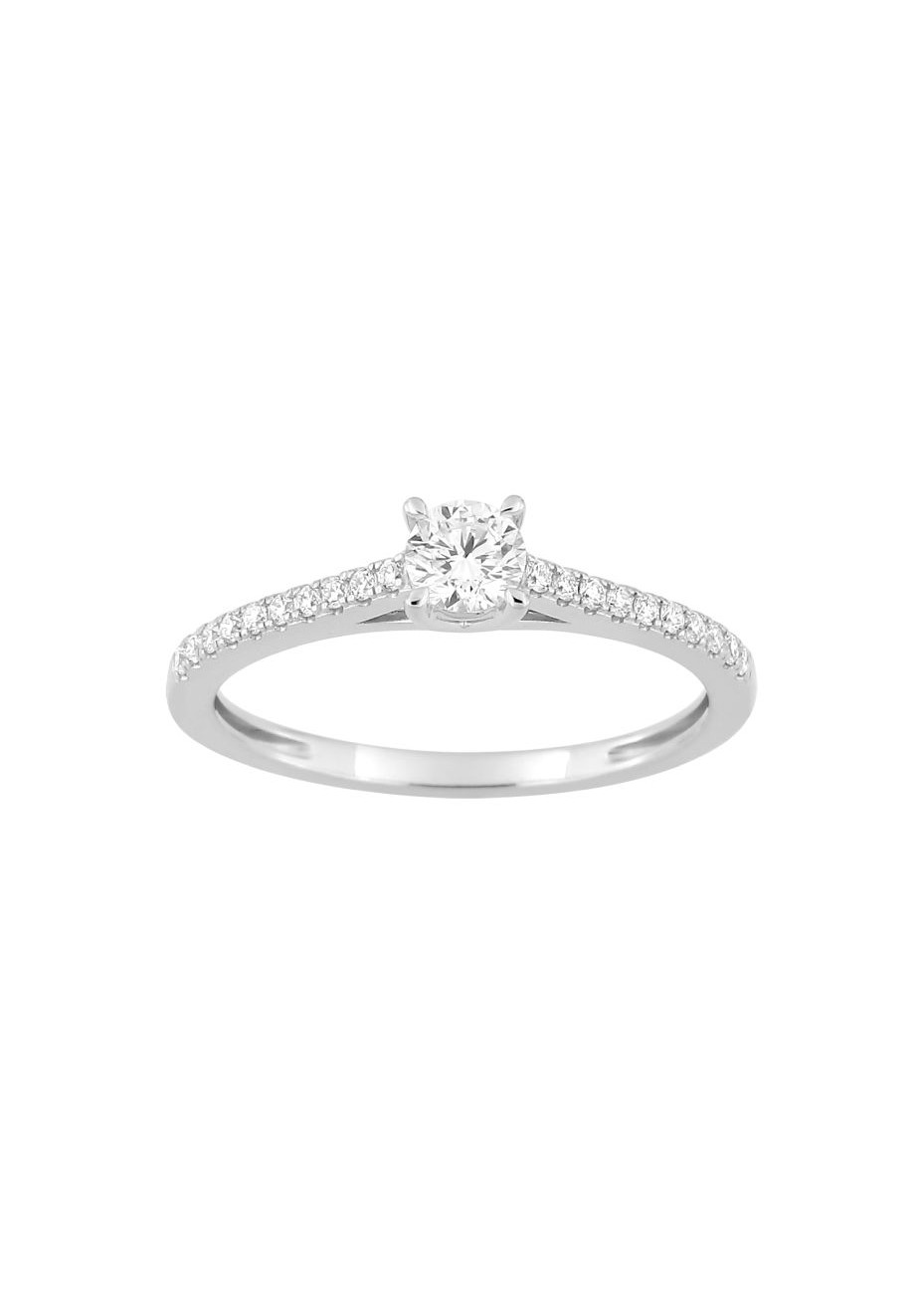 Anillo de oro blanco y diamantes LAB 0,37ct