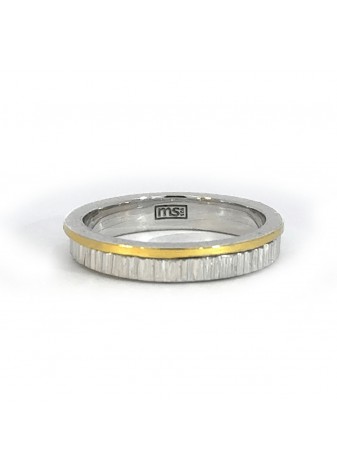 Anillo de plata y oro amarillo