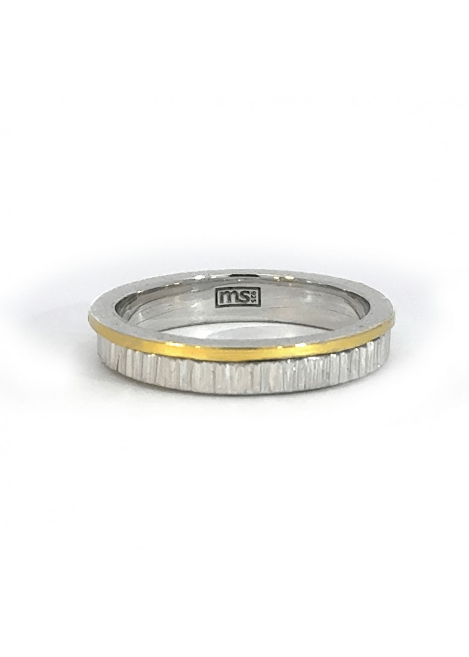 Anillo de plata y oro amarillo