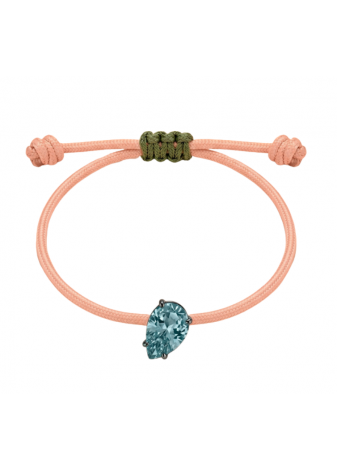 Pulsera de plata y circonita aguamarina talla pera