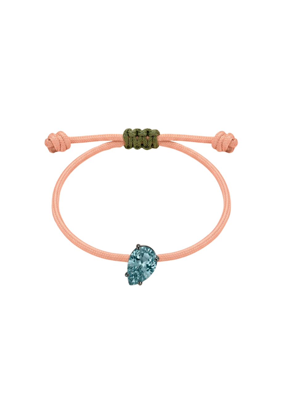 Pulsera de plata y circonita aguamarina talla pera