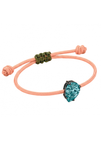 Pulsera de plata y circonita aguamarina talla pera