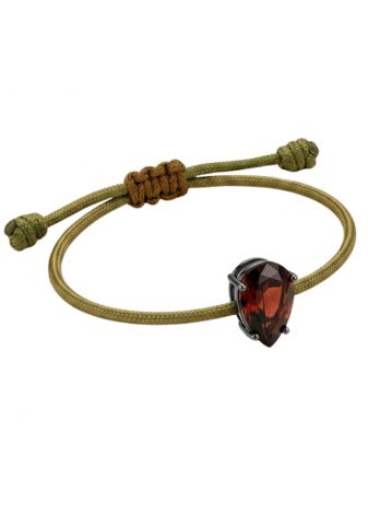 Pulsera de plata y circonita chocolate talla pera
