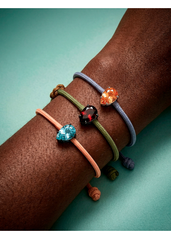 Pulsera de plata y circonita morganita talla pera