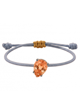 Pulsera de plata y circonita morganita talla pera