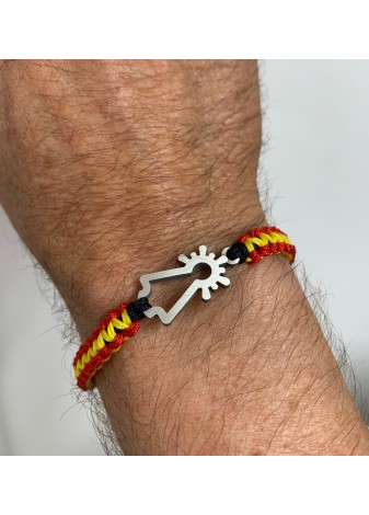 Pulsera Virgen plata nylon...