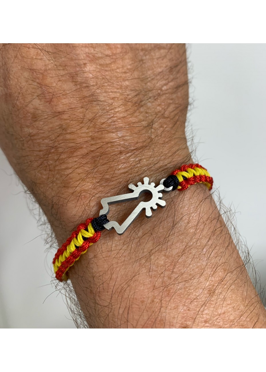 Pulsera Virgen plata nylon bandera de España