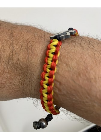 Pulsera Virgen plata nylon bandera de España