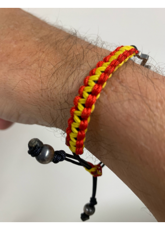 Pulsera Virgen plata nylon bandera de España