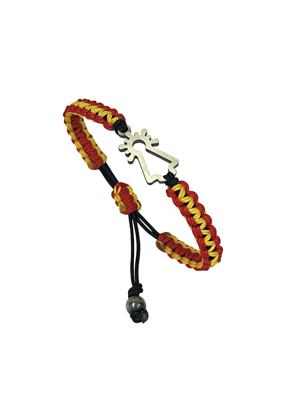 Pulsera Virgen plata nylon bandera de España