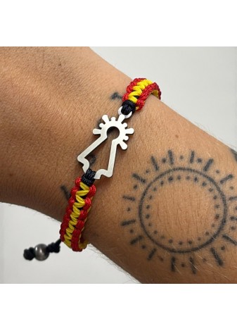 Pulsera Virgen plata nylon bandera de España