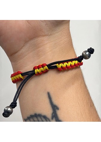 Pulsera Virgen plata nylon bandera de España