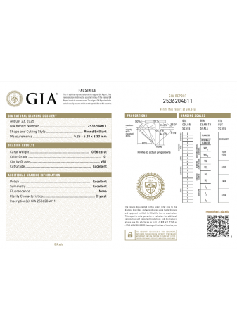Solitario platino con diamante de 0,56ct