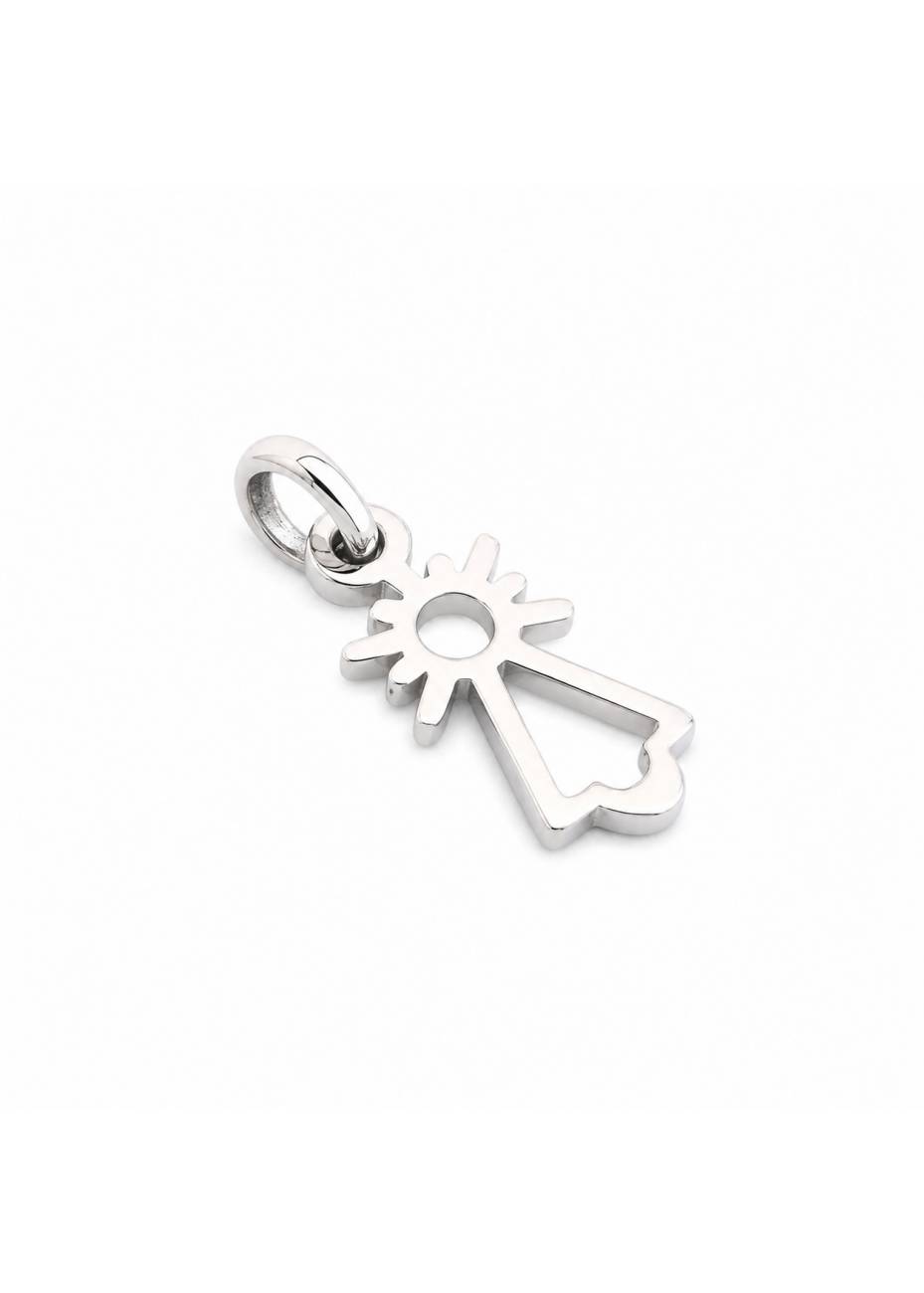 Colgante Virgen del Pilar oro blanco 18k