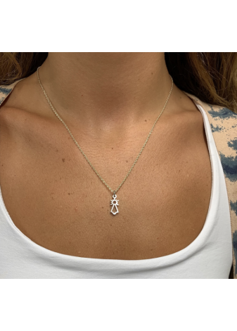 Colgante Virgen del Pilar oro blanco 18k