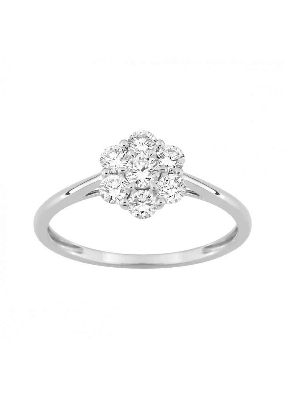 Anillo oro blanco y diamantes LAB 0,53CT