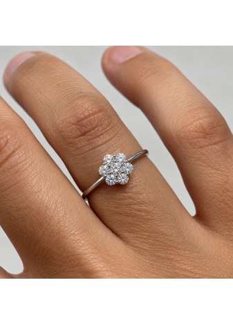 Anillo oro blanco y diamantes LAB 0,53CT