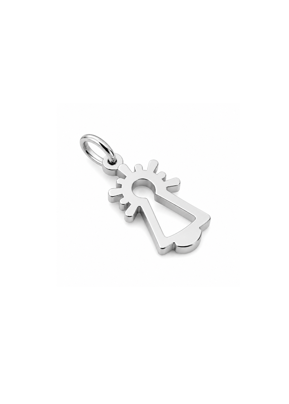 Colgante Virgen del Pilar oro blanco 18k