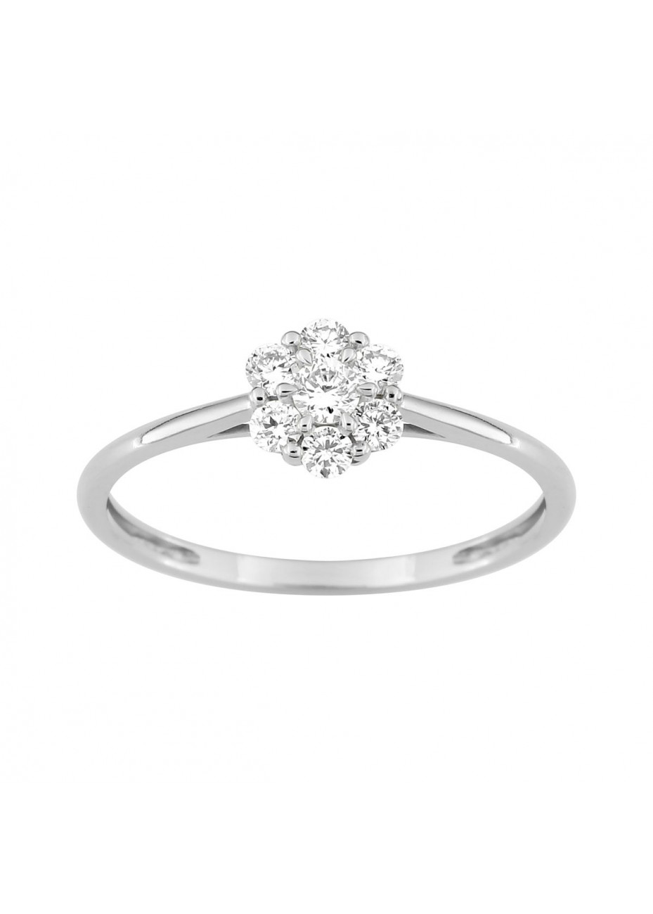 Anillo oro blanco y diamantes LAB 0,26CT