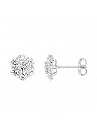 Pendientes de oro blanco y...