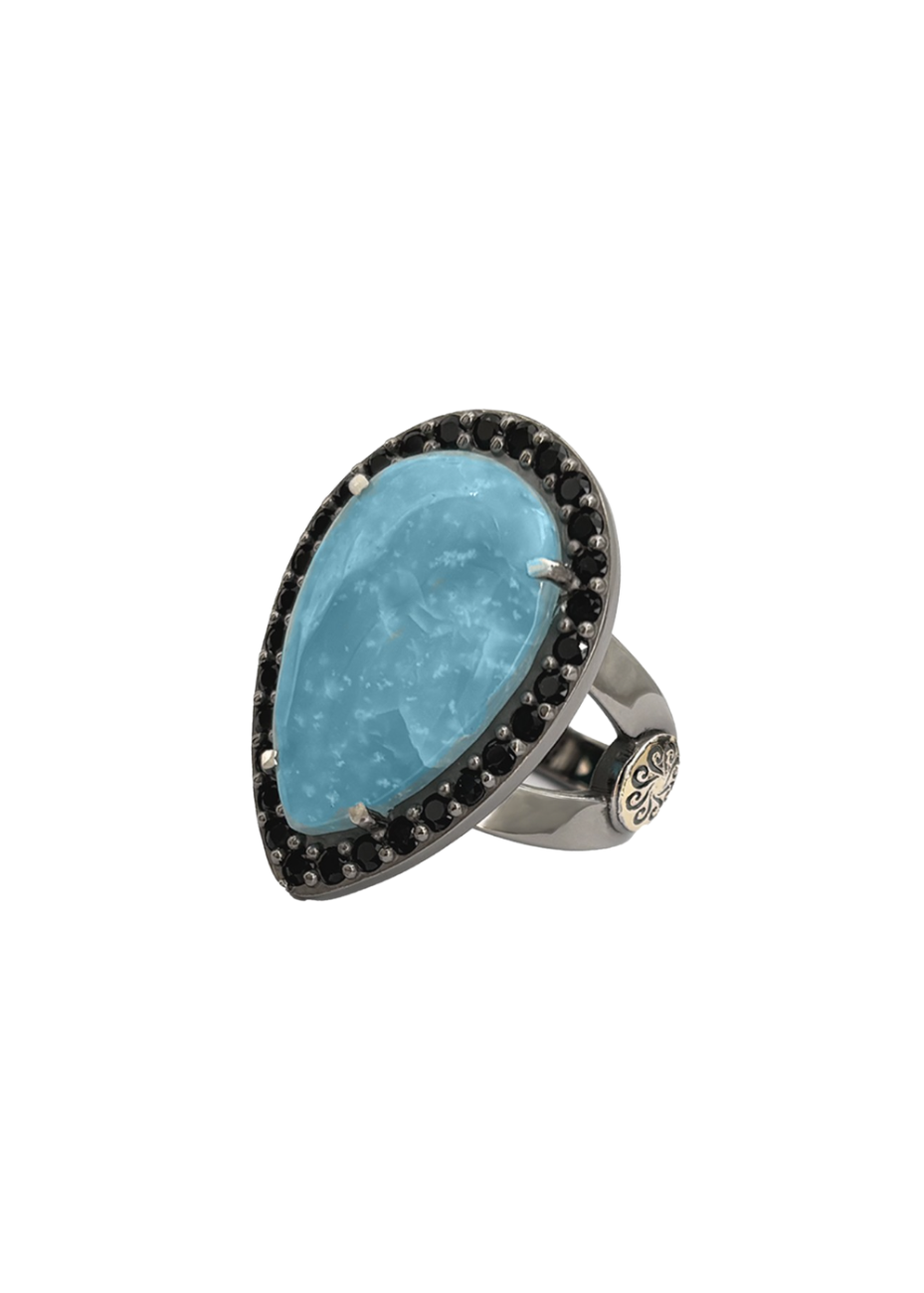 Anillo BOHEMME CIELO oro, plata y espinela