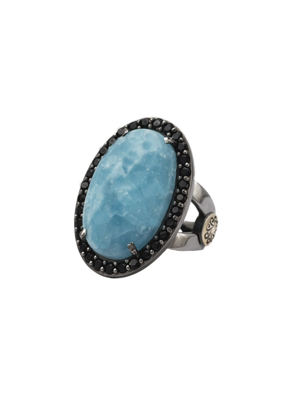 Anillo BOHEMME CIELO plata, oro y semipreciosas