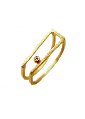 Anillo oro amarillo y diamante