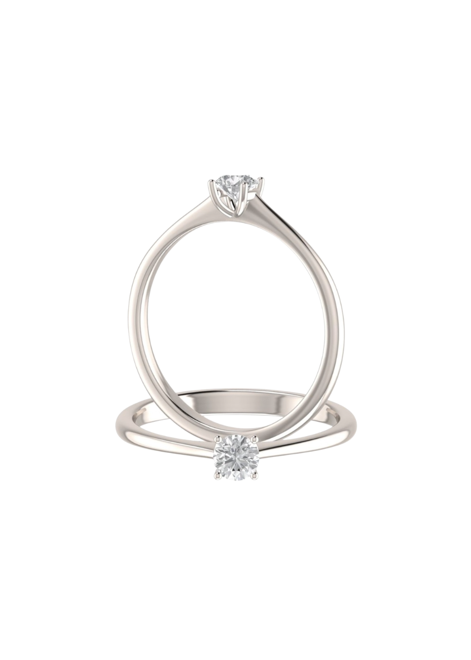 Solitario de platino con diamante 0,50ct