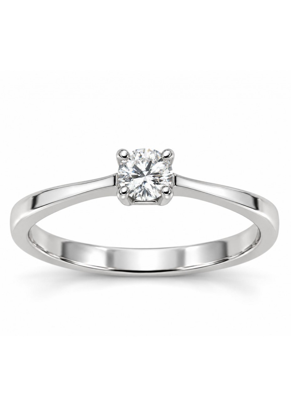 Solitario de oro blanco con diamante 0,35ct. F-VS1