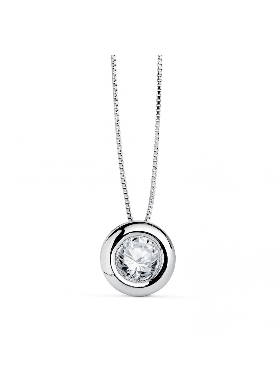 Colgante de oro blanco y diamante LAB de 0,325 cts