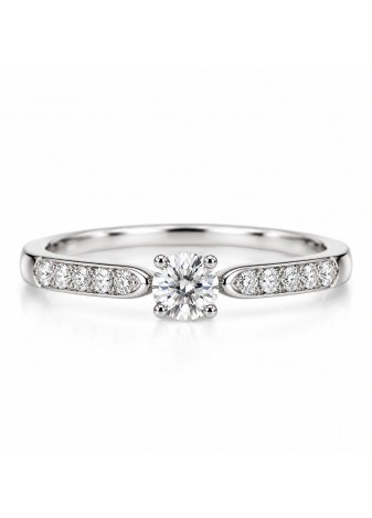 Anillo de oro blanco con...