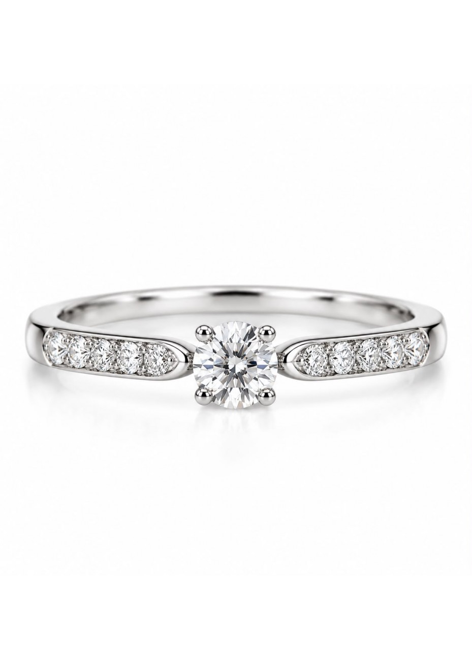 Anillo de oro blanco con diamantes 0,28ct
