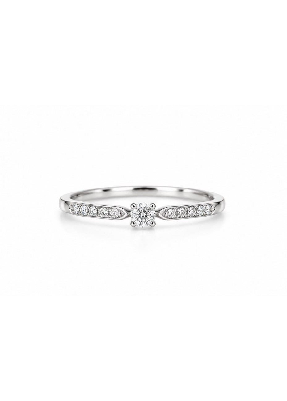 Anillo de oro blanco con diamantes 0,18ct