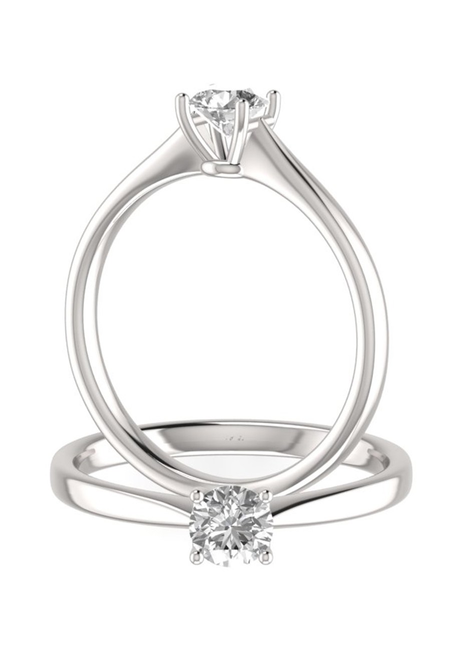 Solitario de platino con diamante 0,50ct