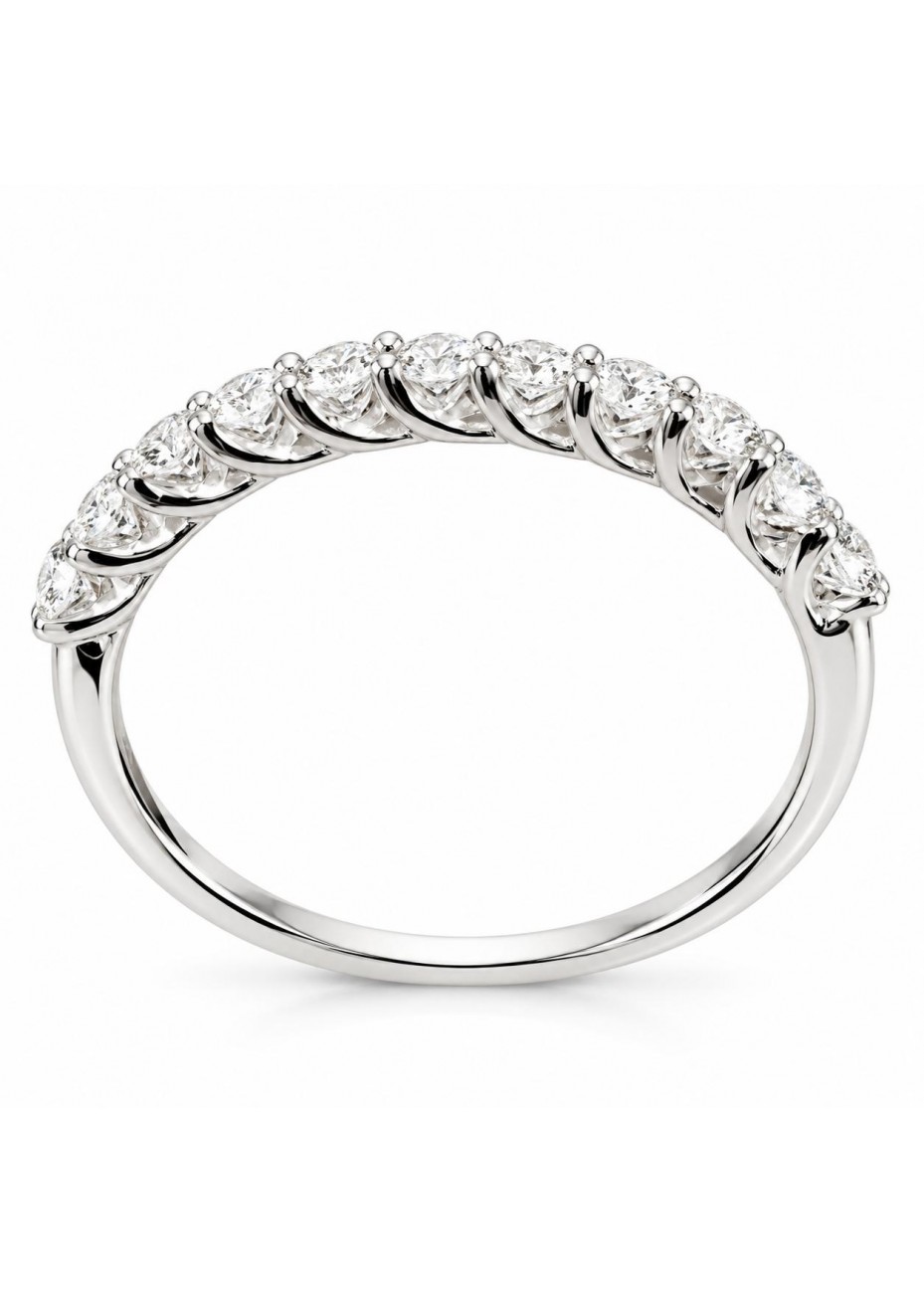 Media alianza de oro blanco con diamantes