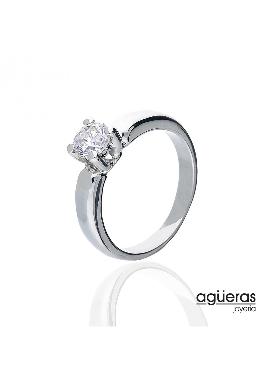 Anillo solitario oro y brillante